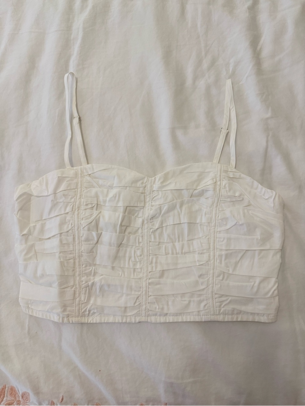Altar'd State White Ruffle Bustier Tank Top